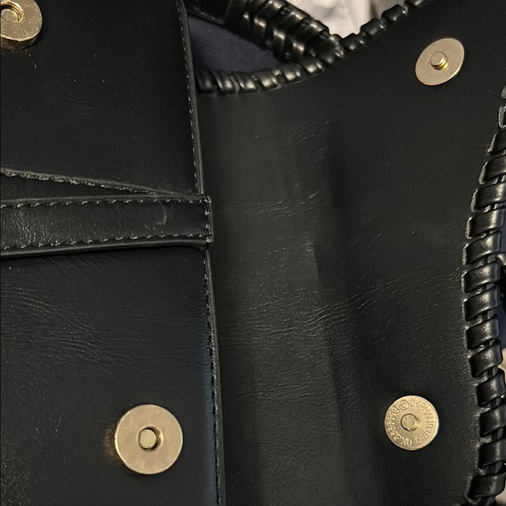 FOR STACY B Elegant Black Leather Women's Bag Saddle bag - Picture 10 of 11